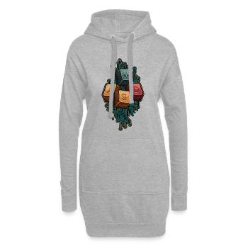 WASD - Dinge die mich bewegen - Lustig Gamer - Hoodie-Kleid - Grau meliert - Vorne