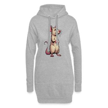 Rat, rat, propriétaire de rats, amoureux des rats, - Sweat-shirt à capuche long Femme - gris chiné - Devant