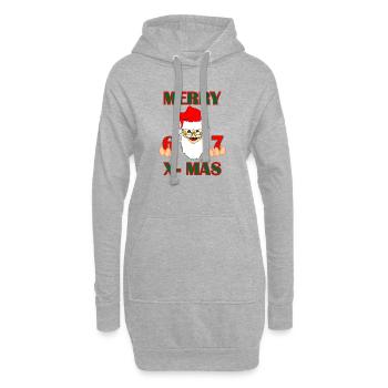 Ambiance Santa 6–7 – JOYEUX NOËL (Inspiré par - Sweat-shirt à capuche long Femme - gris chiné - Devant