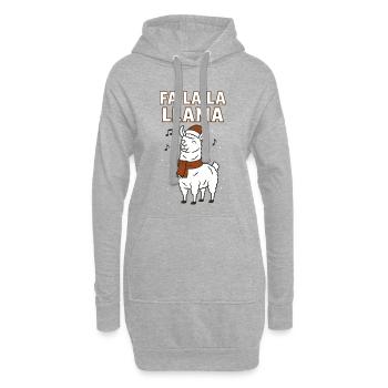 Fa La La Llama Noël Drôle de vacances - Sweat-shirt à capuche long Femme - gris chiné - Devant
