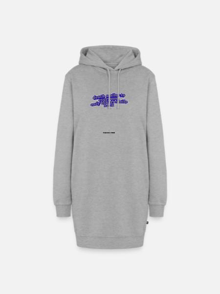 Biker Death Smiles Zitat - Hoodie-Kleid - Grau meliert