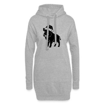 Vecteur de sanglier de Noël - Sweat-shirt à capuche long Femme - gris chiné - Devant