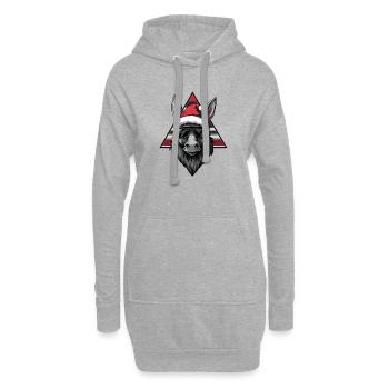 Esel Santa mit Sonnenbrille - Hoodie-Kleid - Grau meliert - Vorne