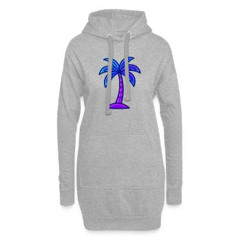 Palmier néon sous la lumière nocturne - Sweat-shirt à capuche long Femme - gris chiné - Devant
