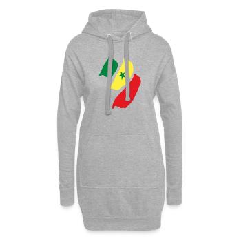 Senegal Flagge - Hoodie-Kleid - Grau meliert - Vorne
