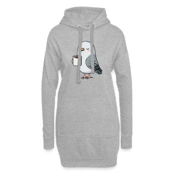 Bibper de café Pigeon Cosy - Sweat-shirt à capuche long Femme - gris chiné - Devant