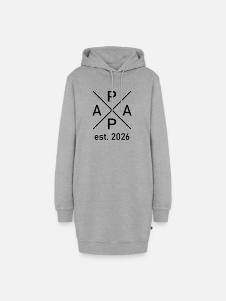 Papa est. 2026 - Hoodie-Kleid - Grau meliert
