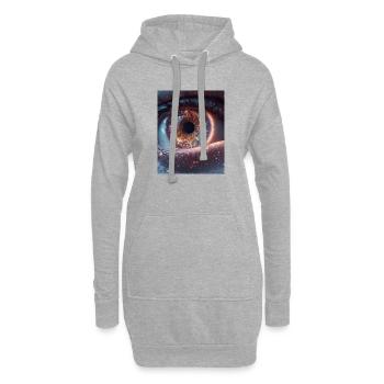 Kosmisches Augenfeuer - Hoodie-Kleid - Grau meliert - Vorne