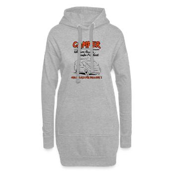 Camping Kastenwagen Wohnmobil Spruch - Hoodie-Kleid - Grau meliert - Vorne