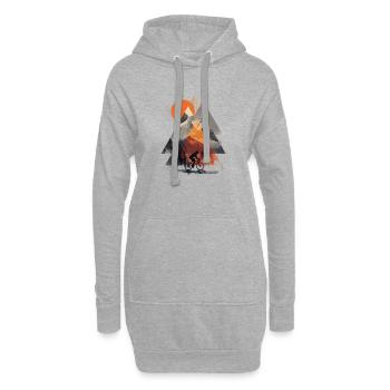 Mountain Geometry Cycling – Modern Adventure Art - Hoodie-Kleid - Grau meliert - Vorne