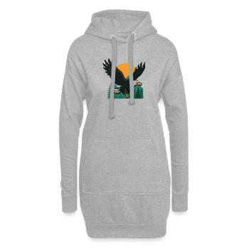 Eagle Pixel – Sunset in the mountains - Hoodie Dress - heather grey - Front
