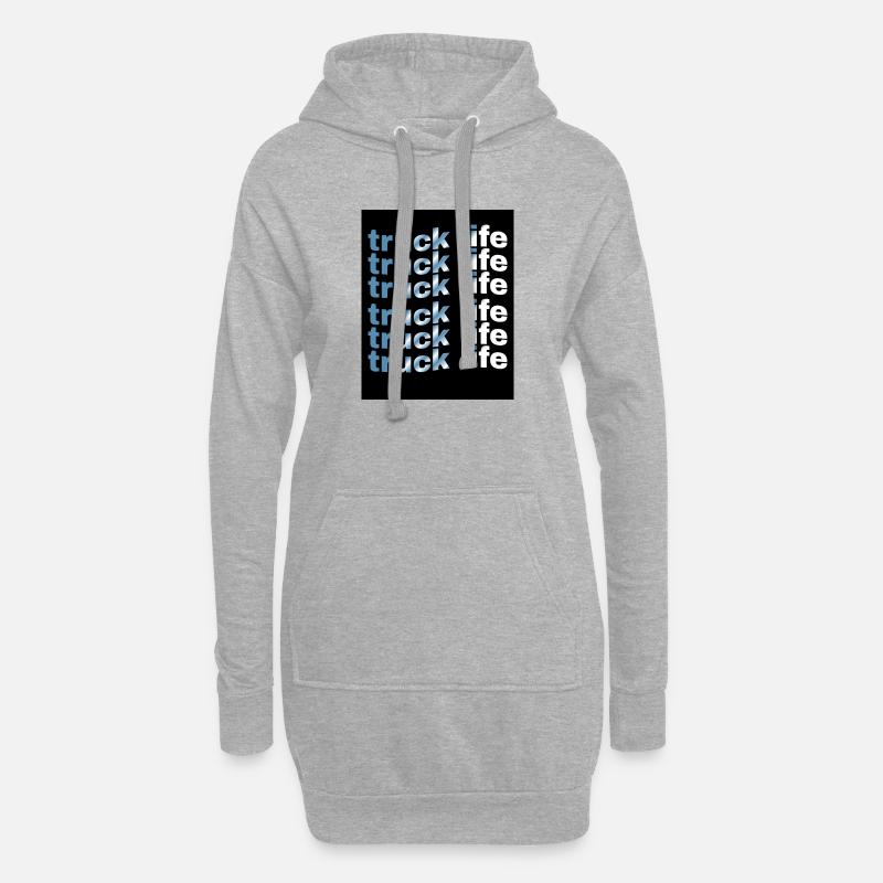 Lkw-Lebensdauer-Rastergradient - Hoodie-Kleid - Grau meliert