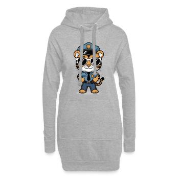 Tiger Polizist Sonnenbrille - Hoodie-Kleid - Grau meliert - Vorne