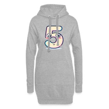 Numéro 5 Kawaii Pastel - Sweat-shirt à capuche long Femme - gris chiné - Devant