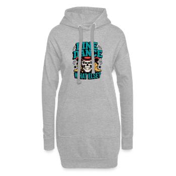 Crâne de danse en ligne avec des bottes - Sweat-shirt à capuche long Femme - gris chiné - Devant