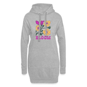 Blumen Pop Neon Pink - Hoodie-Kleid - Grau meliert - Vorne