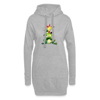 bunter_froschkoenig - Sweat-shirt à capuche long Femme - gris chiné - Devant