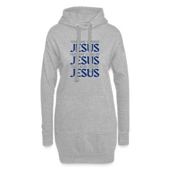 POUVOIR DE JÉSUS GUÉRIR LA VIE - Sweat-shirt à capuche long Femme - gris chiné - Devant
