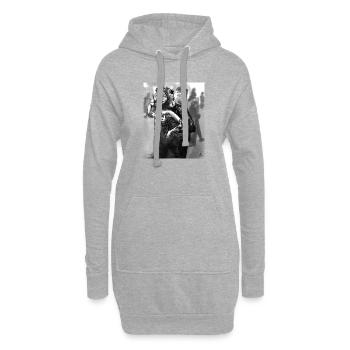 La liberté menacée - Sweat-shirt à capuche long Femme - gris chiné - Devant