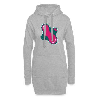 Organic Drop Rose on Turquoise - Hoodie Dress - heather grey - Front