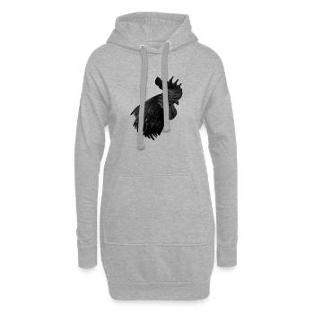 Ayam Cemani - Fans de poulet - Coq - Coq - Sweat-shirt à capuche long Femme - gris chiné - Devant