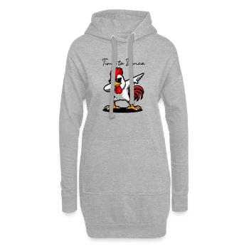 Städtischer Hahn mit dunkler Brille - Hoodie-Kleid - Grau meliert - Vorne