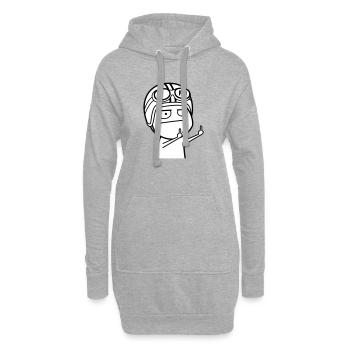 Mème avec casque de cyclomoteur (les couleurs peuvent être modifiées) - Sweat-shirt à capuche long Femme - gris chiné - Devant