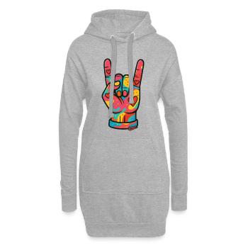 Vivid Heart Felshand - Hoodie-Kleid - Grau meliert - Vorne