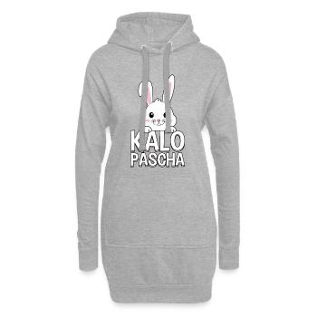 Kalo Pascha Griechischer Osterhase Orthodoxes Ostern - Hoodie-Kleid - Grau meliert - Vorne