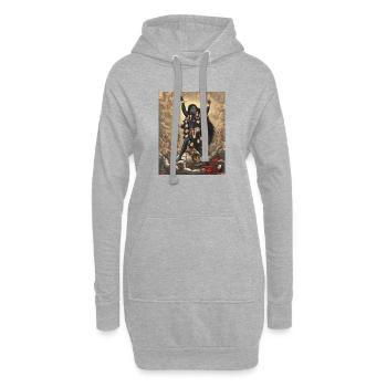 Kali, der zornige Beschützer - Hoodie-Kleid - Grau meliert - Vorne