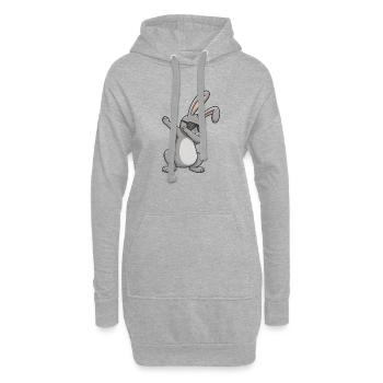 Lapin de Pâques Dab Lapin de Pâques - Sweat-shirt à capuche long Femme - gris chiné - Devant