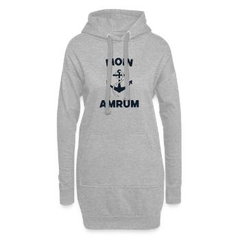 Moin Amrum – Conception d’ancres maritimes - Sweat-shirt à capuche long Femme - gris chiné - Devant
