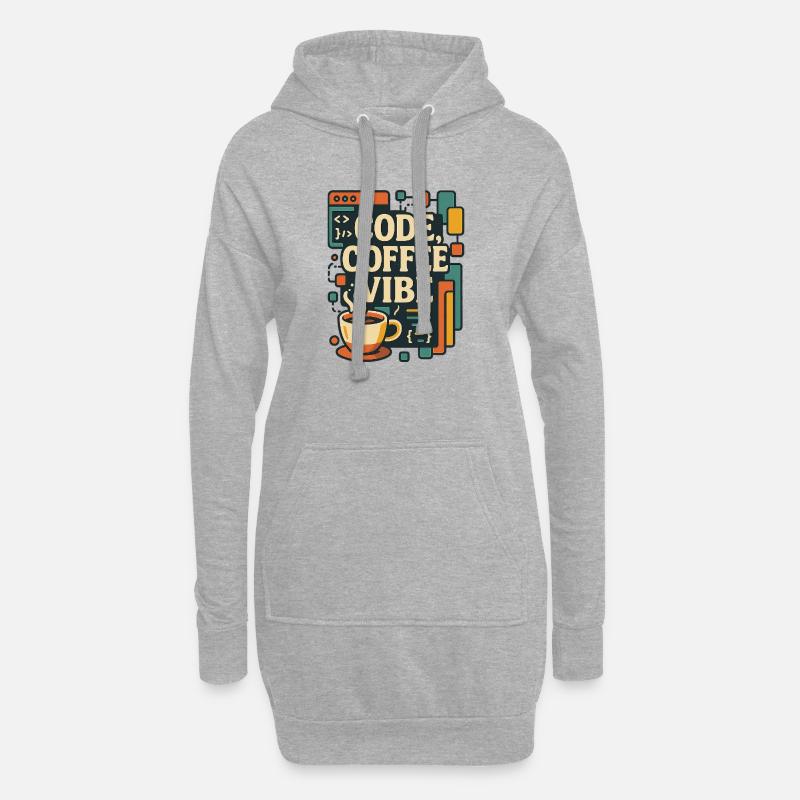 Code Coffee Vibe – Funny Programmer T-Shirt - Hoodie Dress - heather grey