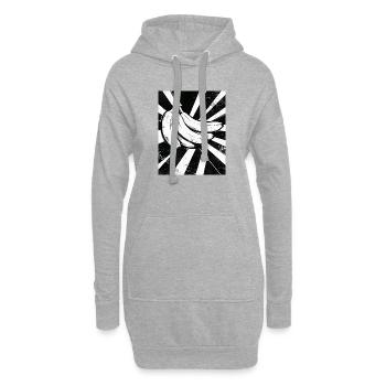 Schwarzweiß Bananen Collage - Hoodie-Kleid - Grau meliert - Vorne