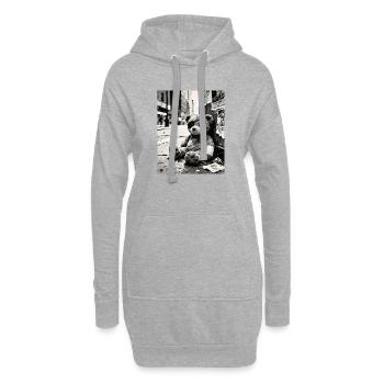 Ours en peluche Urban Noir en ruines - Sweat-shirt à capuche long Femme - gris chiné - Devant