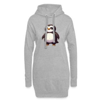 Fantasme mythique amusant de pingouins et paresseux - Sweat-shirt à capuche long Femme - gris chiné - Devant