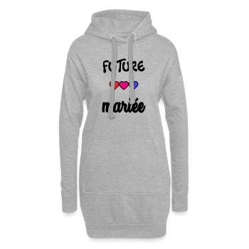 FUTURE MARIEE. EVJF. MARIEE. TEAM. TEAM MARIEE - Sweat-shirt à capuche long Femme - gris chiné - Devant