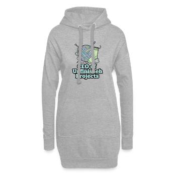 Geschäftsführer von Unfinished Projects Yarn Art - Hoodie-Kleid - Grau meliert - Vorne