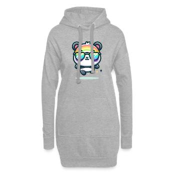 Lunettes de soleil panda arc-en-ciel Ours d’été - Sweat-shirt à capuche long Femme - gris chiné - Devant