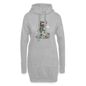 Wandern Empfang Gipfel Humor - Hoodie-Kleid - Grau meliert - Vorne