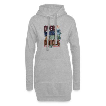 Trop réfléchir ne résout rien - Sweat-shirt à capuche long Femme - gris chiné - Devant