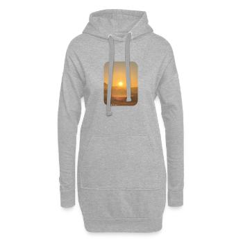 Wüstensonne am Horizont - Hoodie-Kleid - Grau meliert - Vorne