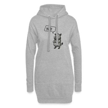 Nö! Wildschwein – Bockiger Keiler Statement - Hoodie-Kleid - Grau meliert - Vorne