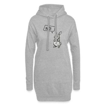 Sturer Hase sagt NÖ! – Witziges Statement - Hoodie-Kleid - Grau meliert - Vorne
