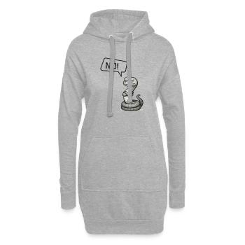 Nö! Schlange – Giftiger Blick & sturer Kopf - Hoodie-Kleid - Grau meliert - Vorne