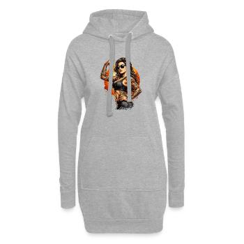 Tattoo-Workout Frau - Hoodie-Kleid - Grau meliert - Vorne