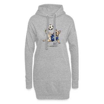 French Bulldog Soccer Pro Retro Torstürmer-Kunst - Hoodie-Kleid - Grau meliert - Vorne
