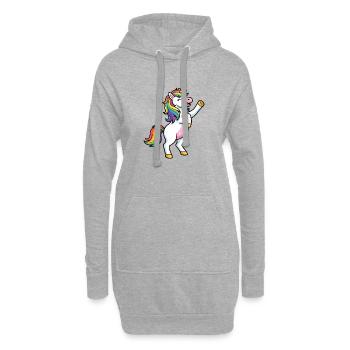 Danse de la Licorne Arc-en-ciel - Sweat-shirt à capuche long Femme - gris chiné - Devant