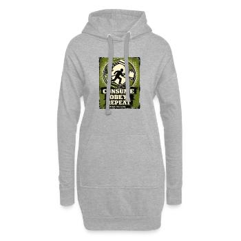 Konsumzyklus Streetart Motiv - Hoodie-Kleid - Grau meliert - Vorne