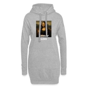 Gamer Lisa Leonardo Da Vinci Videospiel Mona Lisa - Hoodie-Kleid - Grau meliert - Vorne